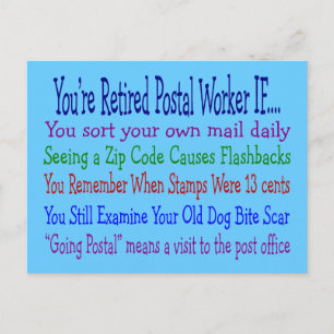 Retired Postal Worker Sayings T-Shirts & Gifts Postcard
