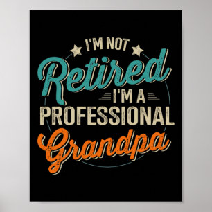 Retired Professional Grandpa Fathers Day Birthday Poster