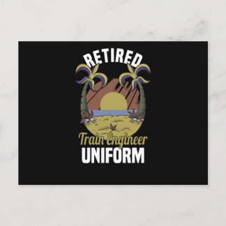 Retired Railroad Engineer Train Steam Conductor Postcard