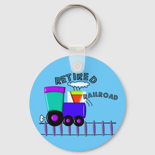 Retired Railroad Worker Gifts Keychain (Front)