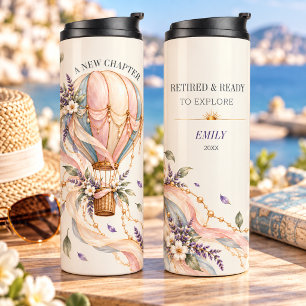 Retired & Ready to Explore Hot Air Balloon Gift Thermal Tumbler