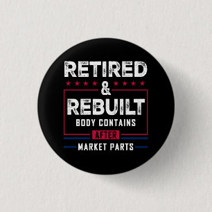 Retired Rebuilt Body Hip Knee Bone Joint Replaceme 1 Inch Round Button