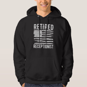 Retired Receptionist Profession American Flag Hoodie