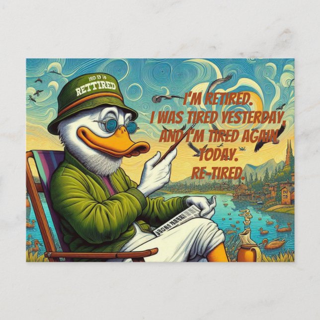 Retired & Relaxed Postcard (Front)