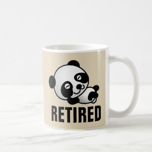 RETIRED RETIREMENT PANDA BEAR COFFEE MUGS