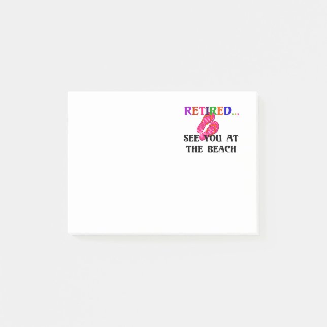 Retired - See You at the Beach, Pink Flip Flops Post-it Notes (Front)