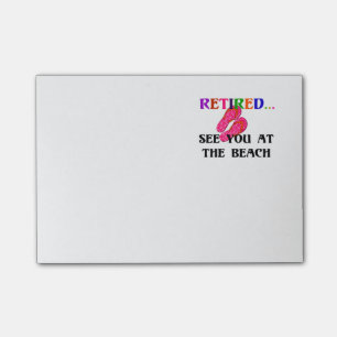 Retired - See You at the Beach, Pink Flip Flops Post-it Notes