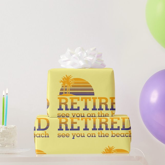 Retired See You On The Beach Wrapping Paper (Creator Uploaded)
