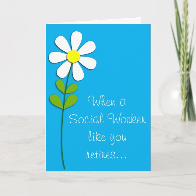 Retired Social Worker Blue  Card (Front)