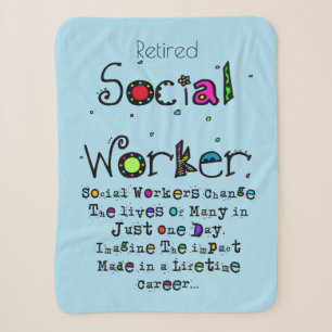 Retired Social Worker Quote  Sherpa Blanket