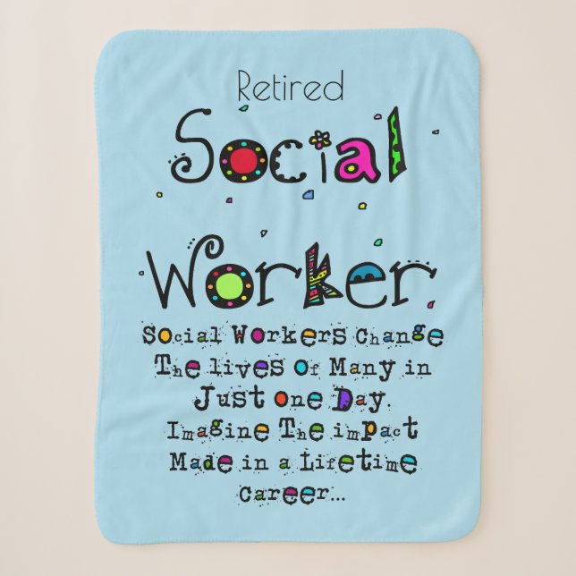 Retired Social Worker Quote  Sherpa Blanket (Front)
