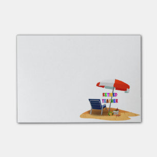 Retired Teacher, Beach Scene Post-it Notes