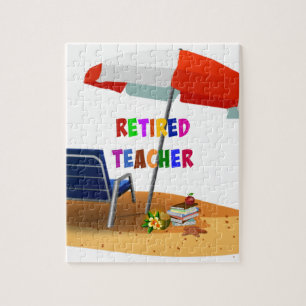 Retired Teacher, Beach Scene (revised) Jigsaw Puzzle