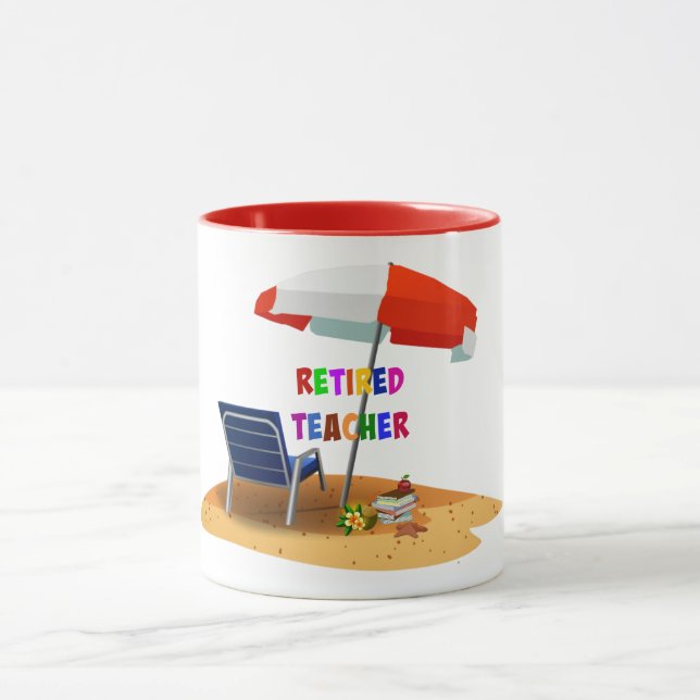 Retired Teacher, Beach Scene (revised) Mug (Center)