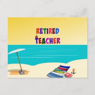 Retired Teacher, Fun in the Sun Postcard