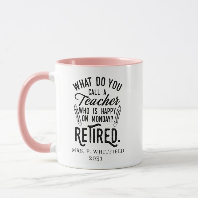 Retired Teacher Head of School Retirement Custom Mug (Left)