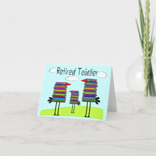 Retired Teacher Note Cards "Book Bird Family"