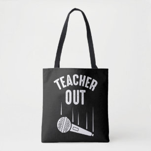 Retired Teacher Out Mic Drop Retirement Tote Bag