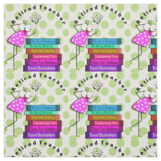 Retired Teacher Whimsical Bird Fabric (Swatch)