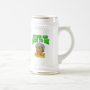 Retired To One Boss (2) Beer Stein