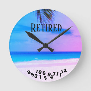 Retired Tropical Beach - Round Clock
