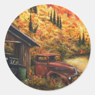 Retired Truck Classic Round Sticker