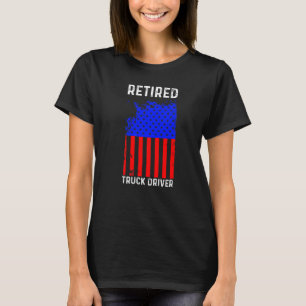 Retired Truck Driver US Flag Trucker Retirement  4 T-Shirt