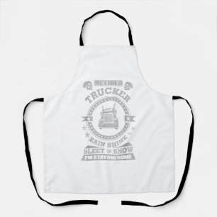 Retired Trucker shirts Funny Truck driver clothing Apron