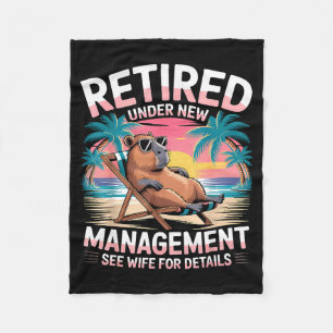 Retired Under New Management See Wife Funny Retire Fleece Blanket