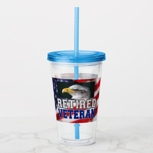 Retired Veteran Acrylic Tumbler (Front)