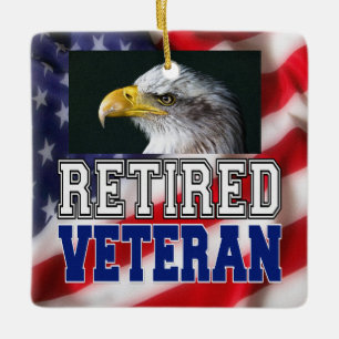 Retired Veteran Ceramic Ornament