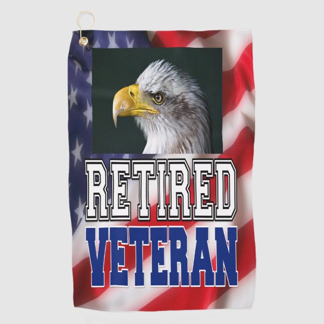 Retired Veteran Golf Towel (Front)