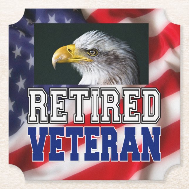 Retired Veteran Paper Coaster (Front)