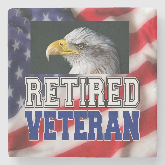 Retired Veteran Stone Coaster (Front)