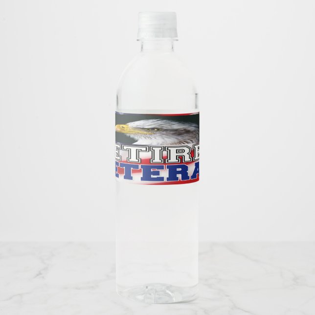 Retired Veteran Water Bottle Label (Front)