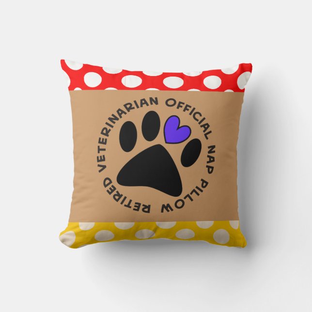 Retired Veterinarian Appreciation Throw Pillow (Front)