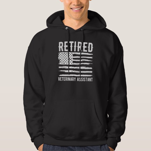 Retired Veterinary Assistant Profession American F Hoodie (Front)