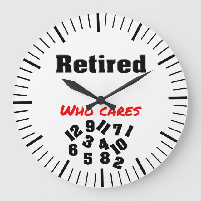 retired ,who cares large clock (Front)