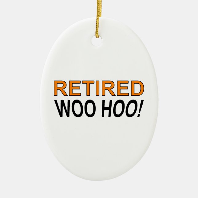 Retired Woo Hoo Ceramic Ornament (Front)