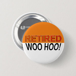 Retired Woo Hoo Orange White 2 Inch Round Button