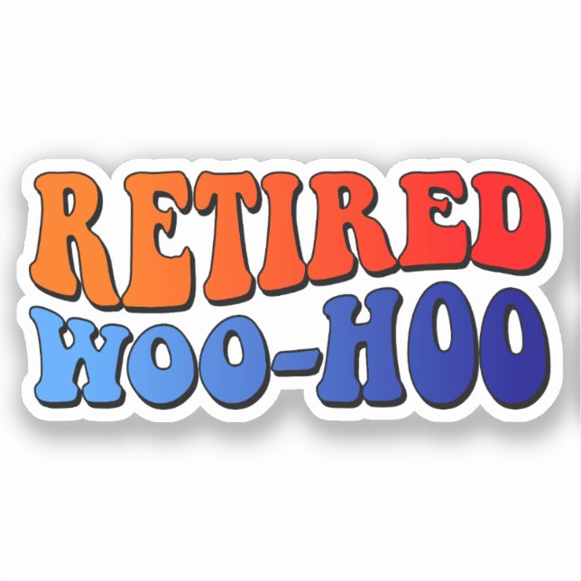 Retired Woo Hoo Vintage Groovy Text Classic Round  (Front)