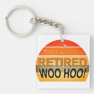 Retired Woo Hoo With Vintage Sunset  Keychain