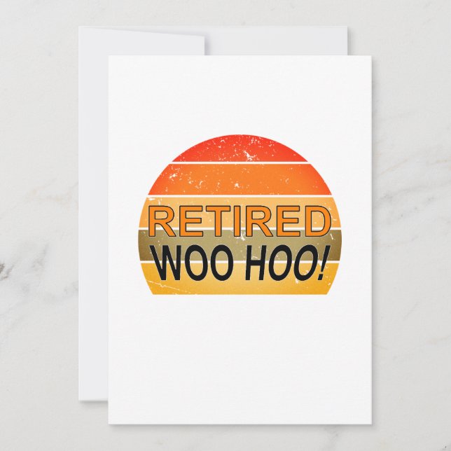Retired Woo Hoo With Vintage Sunset Magnet Invitation (Front)