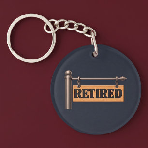 Retired Wooden Hanging Sign Keychain