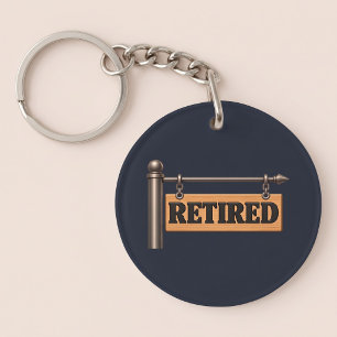 Retired Wooden Hanging Sign Keychain