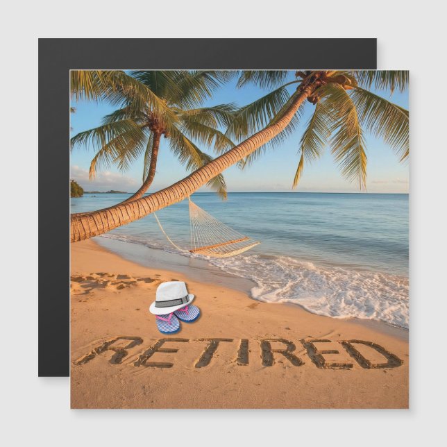 Retired Written in Sand Tropical Florida Beach (Front/Back)