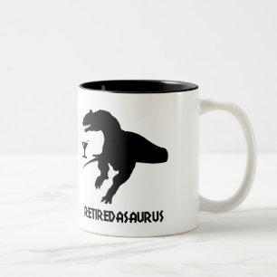 Retiredasaurus Two-Tone Coffee Mug