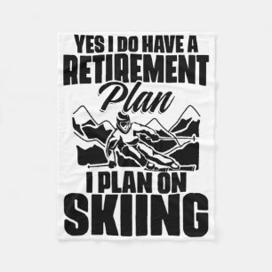 Retiree Funny Retirement Retire Pension Skiing Ret Fleece Blanket