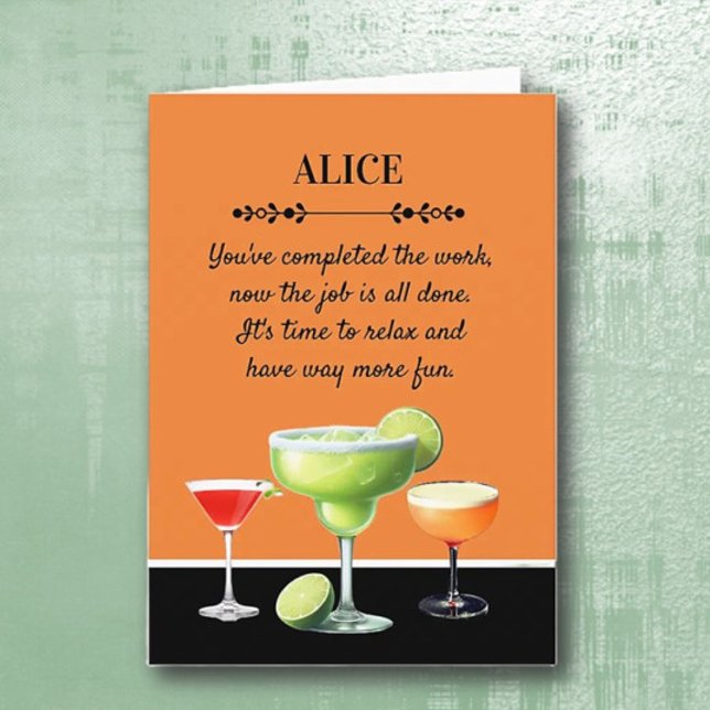  Retiree Happy Hour Personalized Greeting Card (Creator Uploaded)