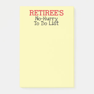 Retiree's humourous To do list Post-it Notes